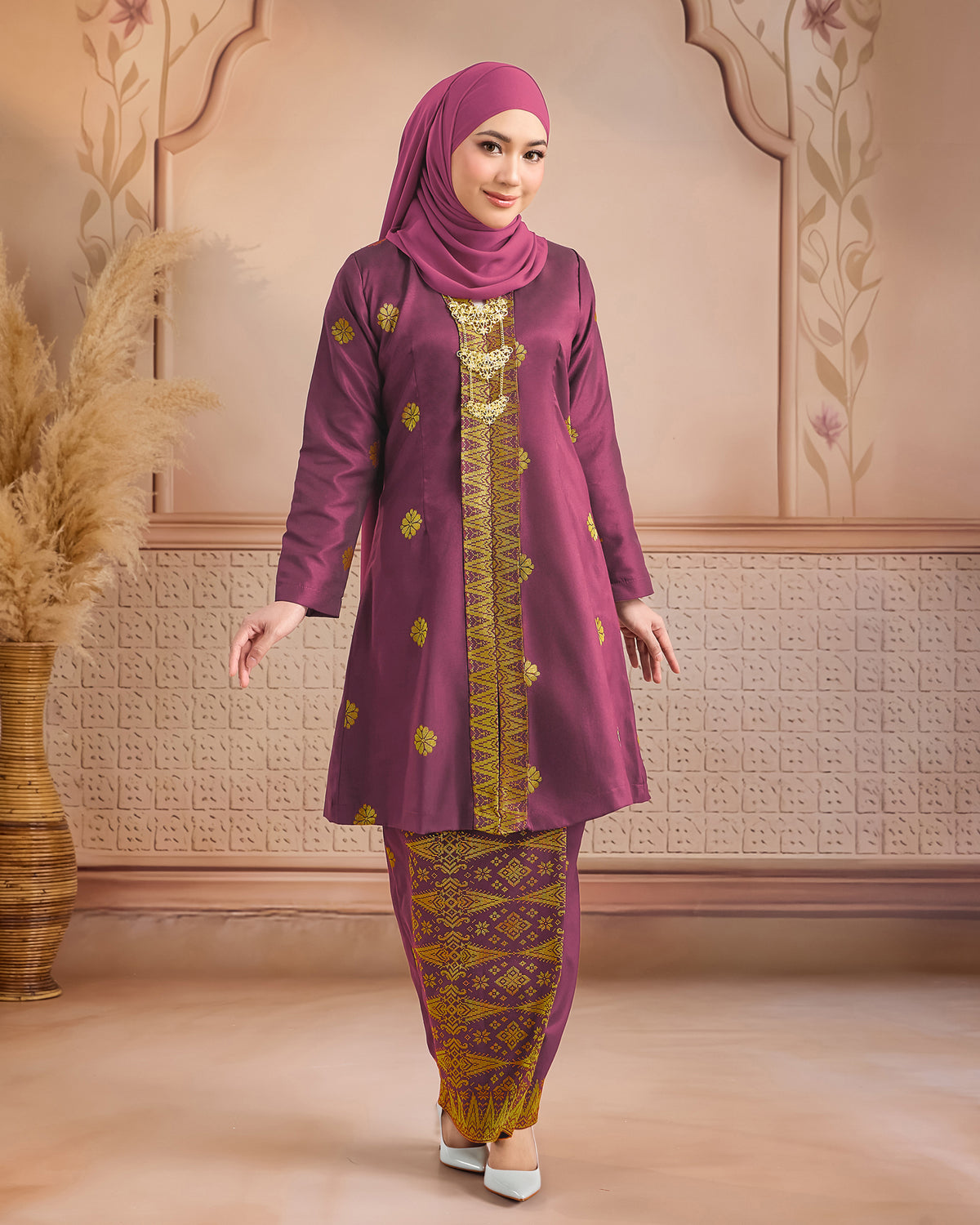 KURUNG ANGGUN (KEBAYA) | DUSTY PINK - GOLD