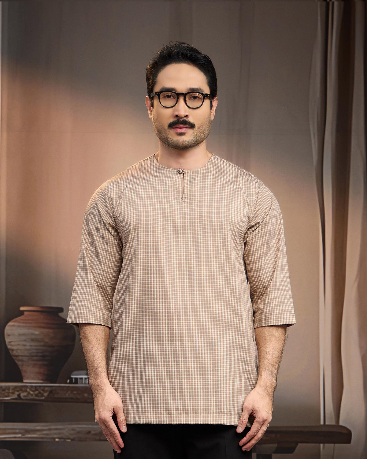 KURTA BAHARI (Checked) - NUDE