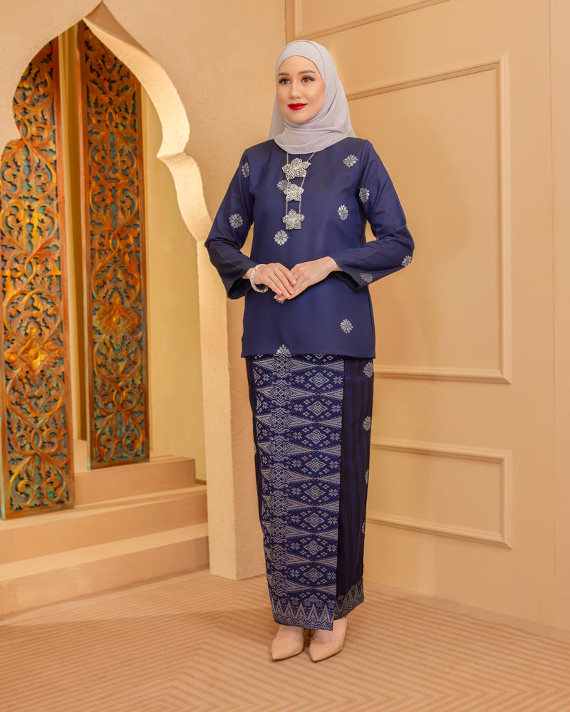 KURUNG MAHSURI (KEDAH) - Songket Jalur | Navy Blue-Black