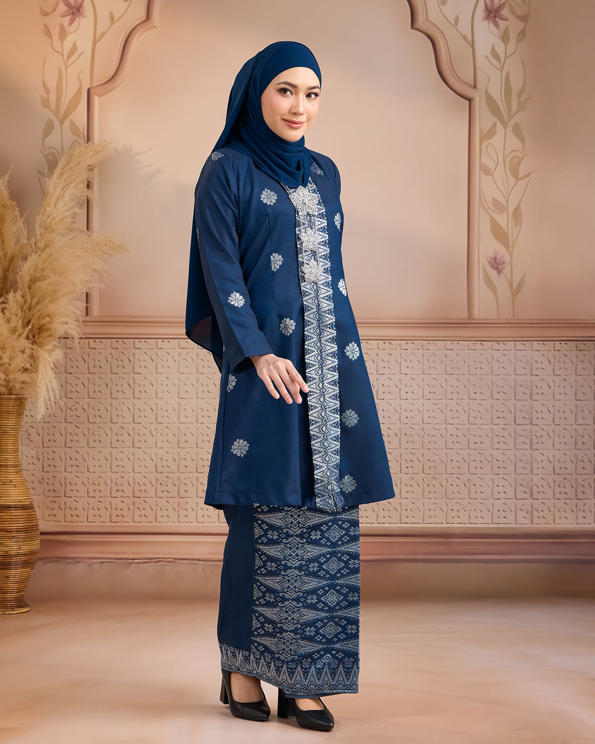 KURUNG ANGGUN (KEBAYA) | TEAL BLUE - SILVER