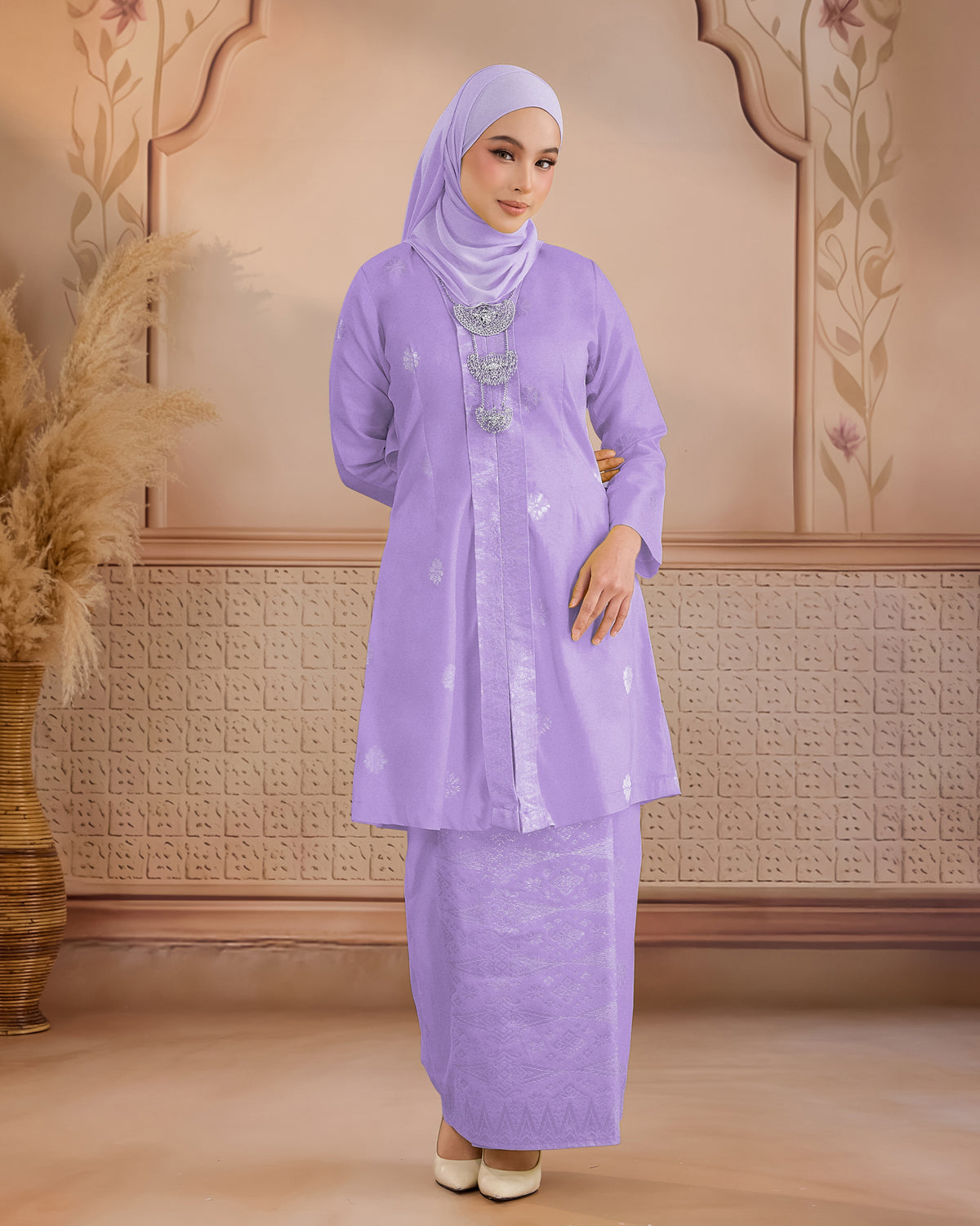 KURUNG ANGGUN (KEBAYA) | SOFT LILAC - SILVER