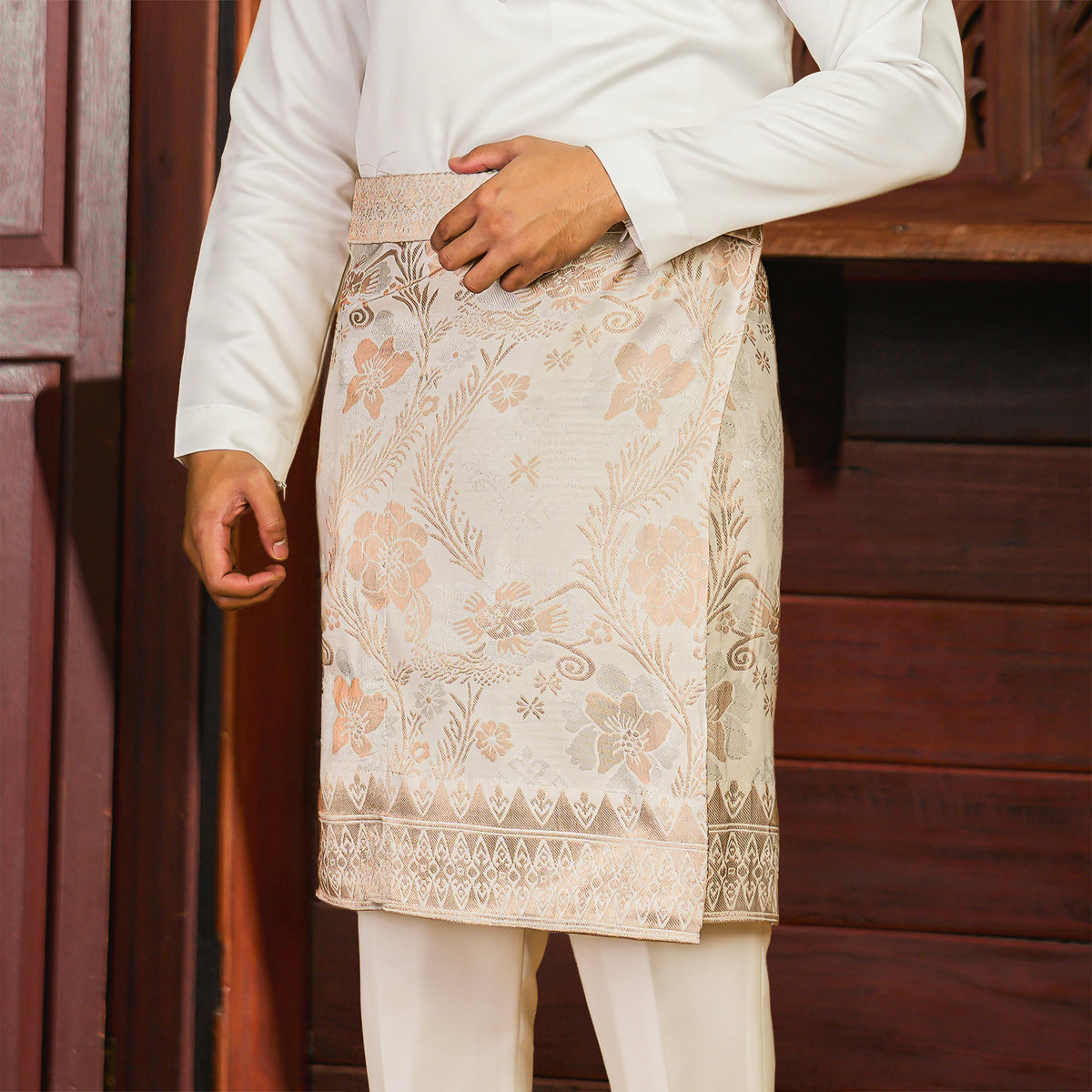 SAMPIN INSTANT ADIKARA (ADULT) - WHITE SILVER/PEACH (AK41)