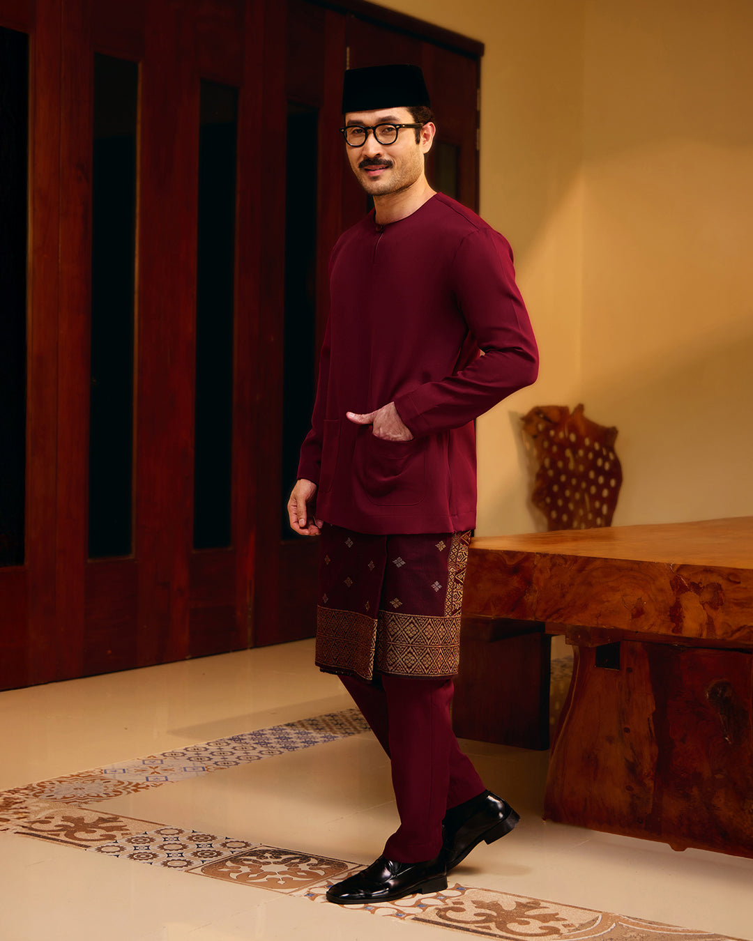 BAJU MELAYU PUTRA (TELUK BELANGA) - MAROON (Baju Melayu ONLY)