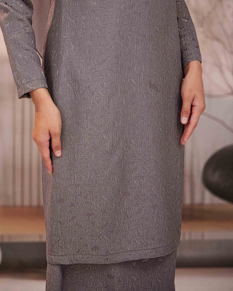KURUNG ORKED (Moden) - Grey | Soft Premium Brocade