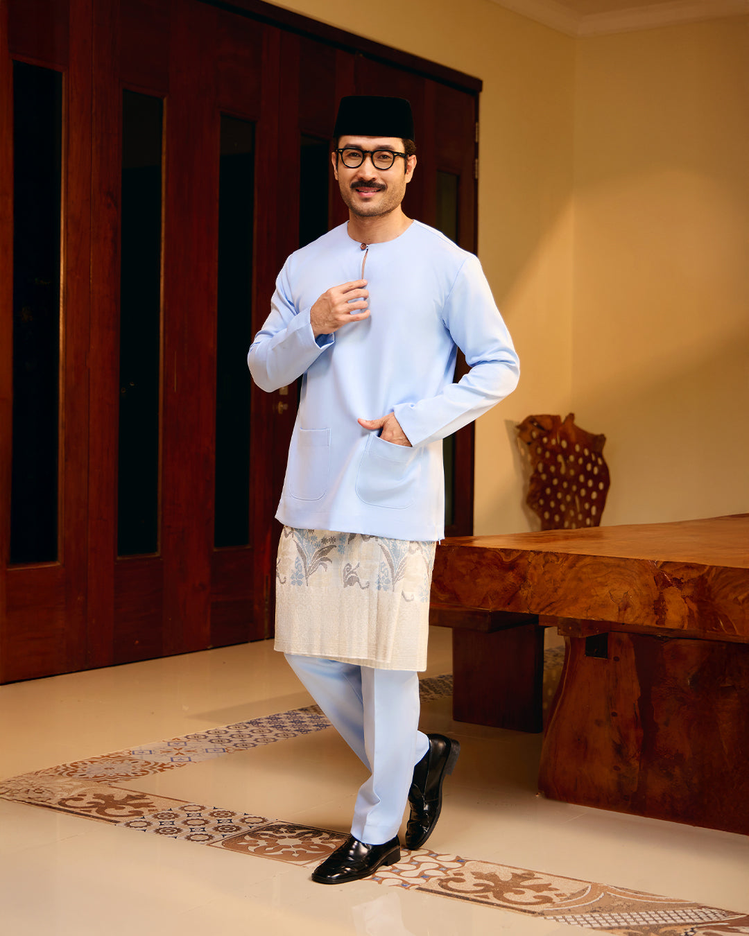 BAJU MELAYU PUTRA (TELUK BELANGA) - BABY BLUE (Baju Melayu ONLY)