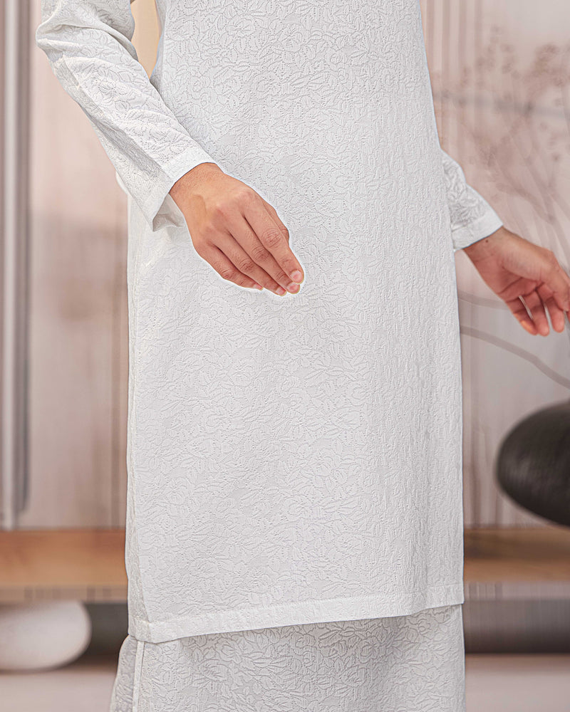 KURUNG ORKED (Moden) - Off White | Soft Premium Brocade
