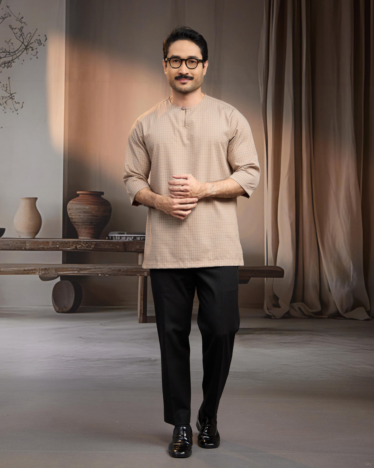 KURTA BAHARI (Checked) - NUDE