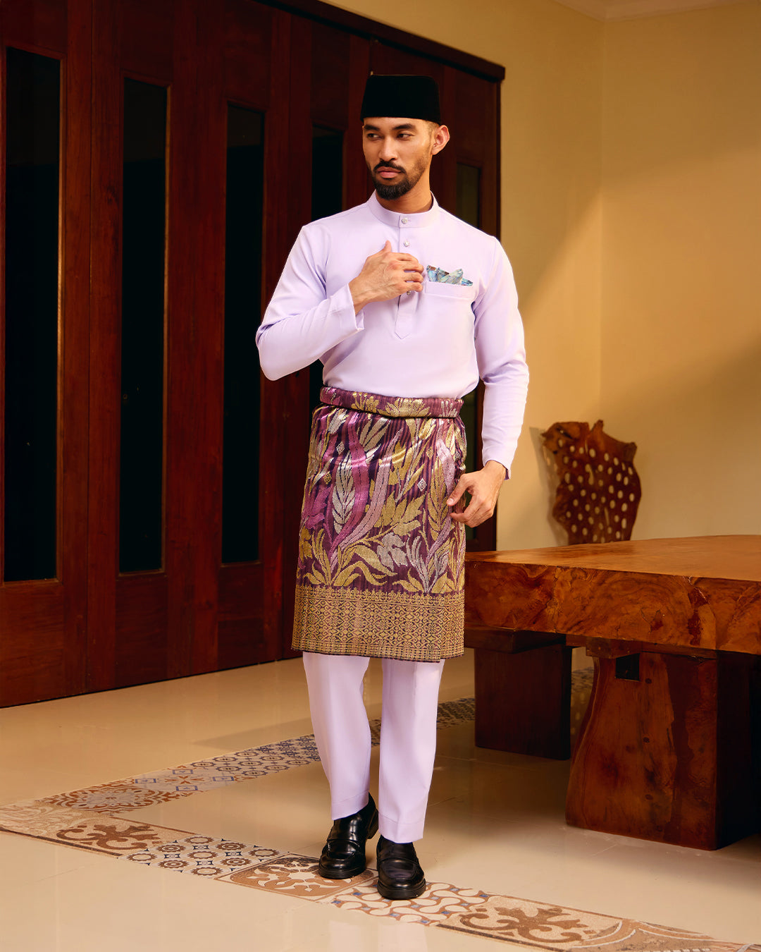 BAJU MELAYU MEGAT (CEKAK MUSANG) - LILAC (Baju Melayu ONLY)