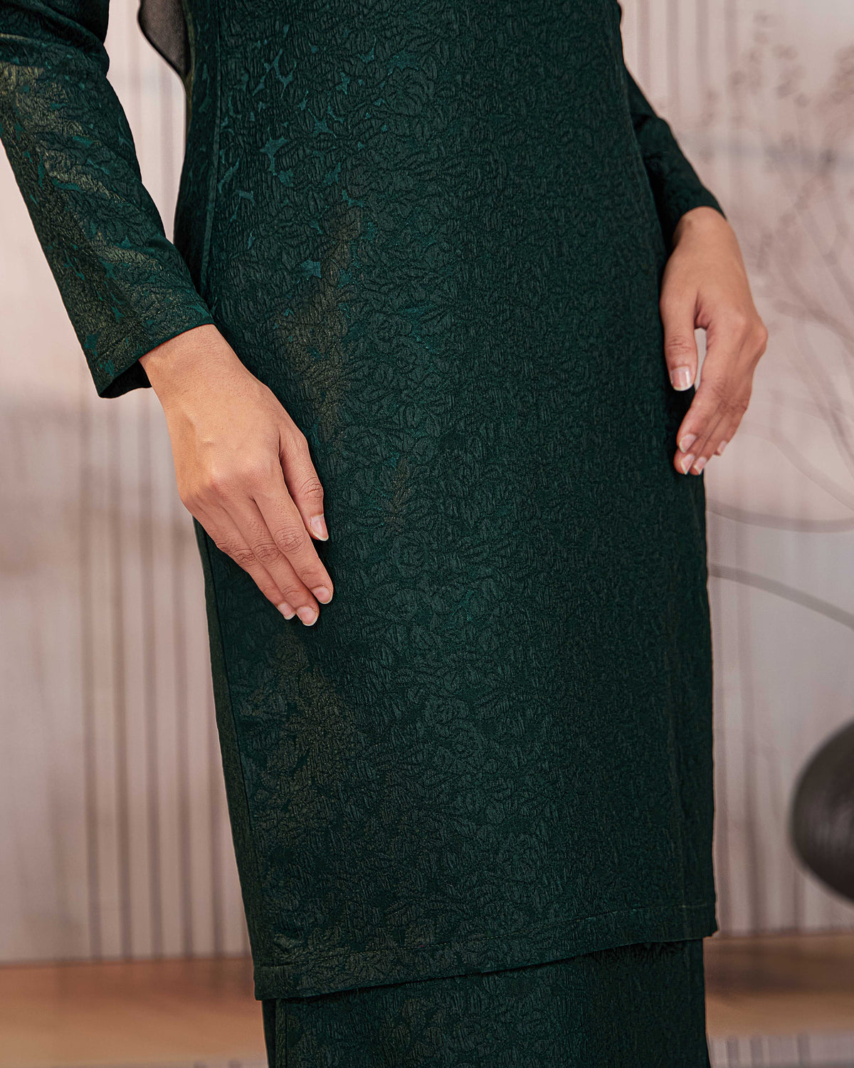KURUNG ORKED (Moden) - Emerald Green | Soft Premium Brocade