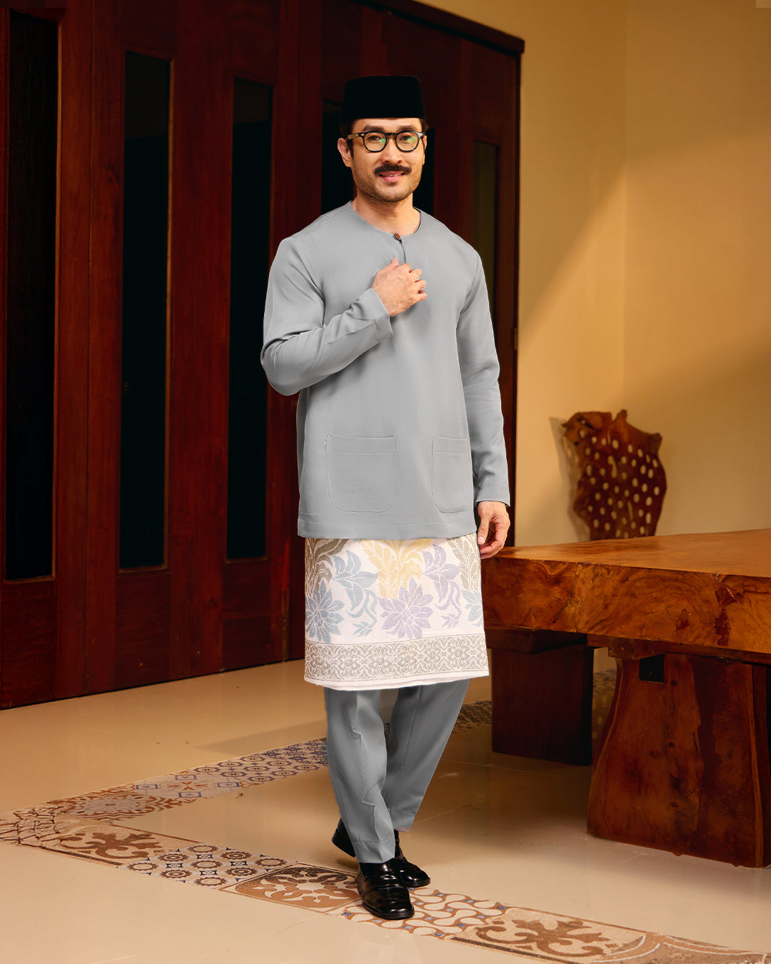 BAJU MELAYU PUTRA (TELUK BELANGA) - GREY (Baju Melayu ONLY)