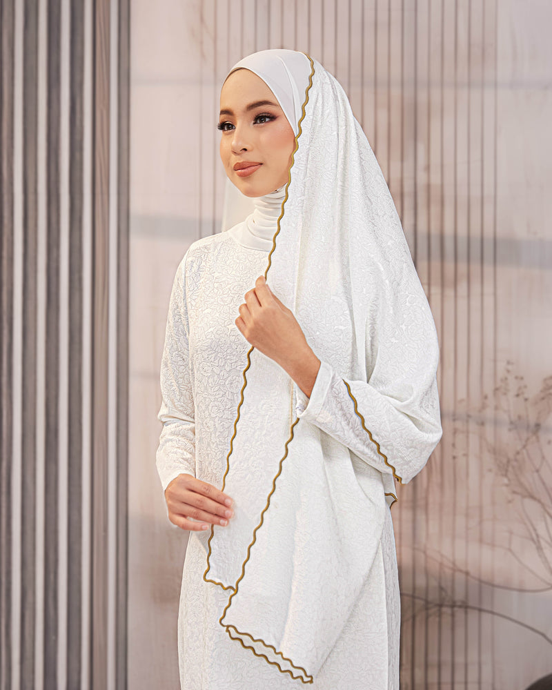 KURUNG ORKED (Moden) - Off White | Soft Premium Brocade