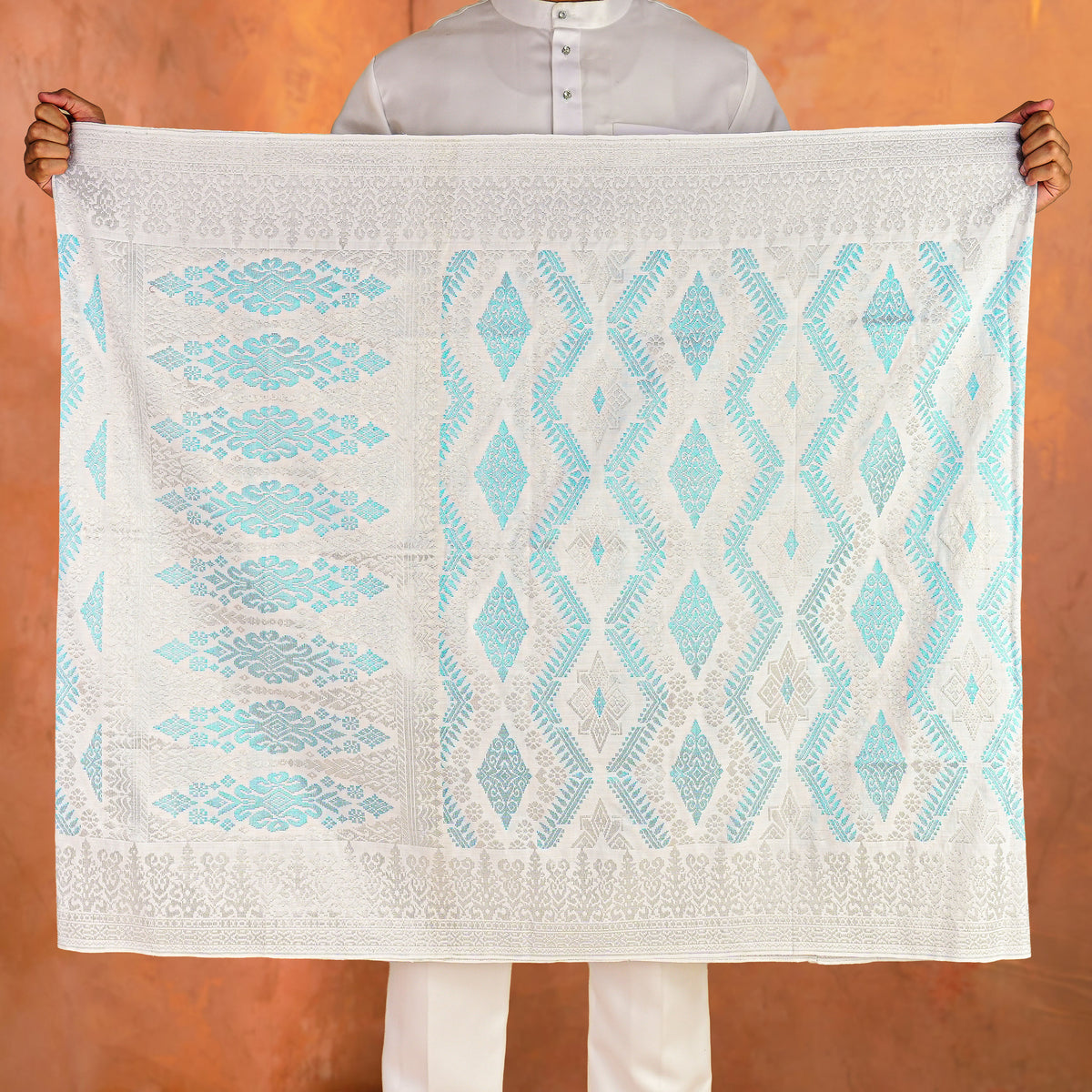 WHITE SILVER-BLUE | Premium Handmade