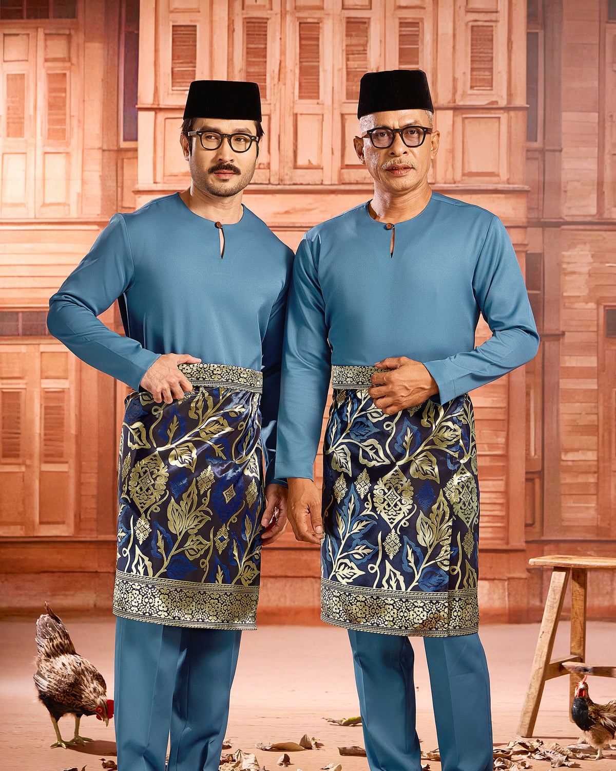 SAMPIN REKA SERASI (ADULT) - BLACK GOLD/TEAL BLUE (RS03)