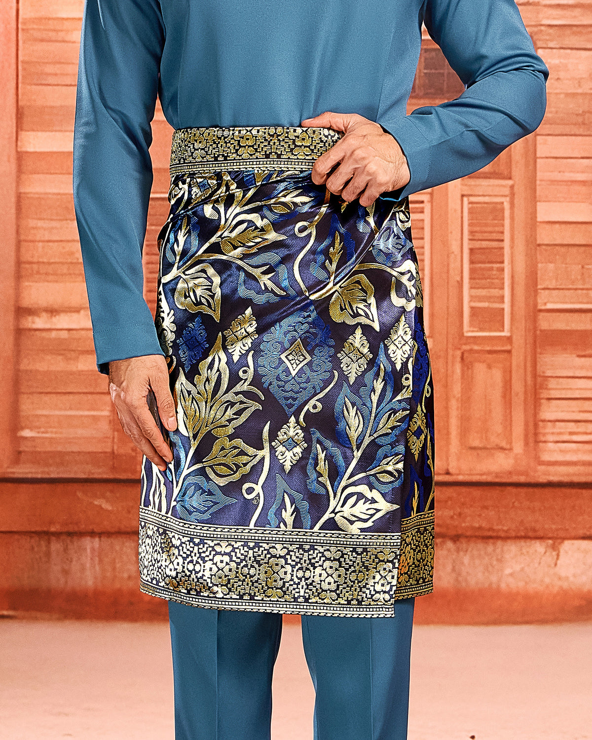 SAMPIN REKA SERASI (ADULT) - BLACK GOLD/TEAL BLUE (RS03)