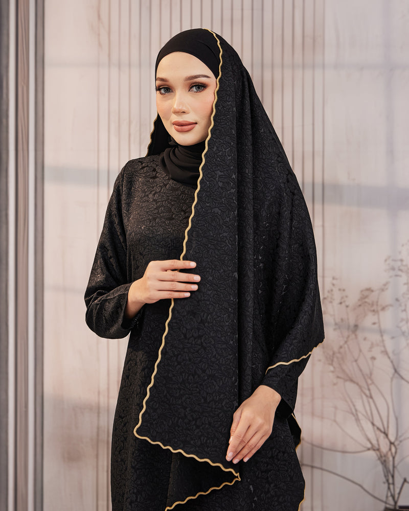 KURUNG ORKED (Moden) - Black | Soft Premium Brocade