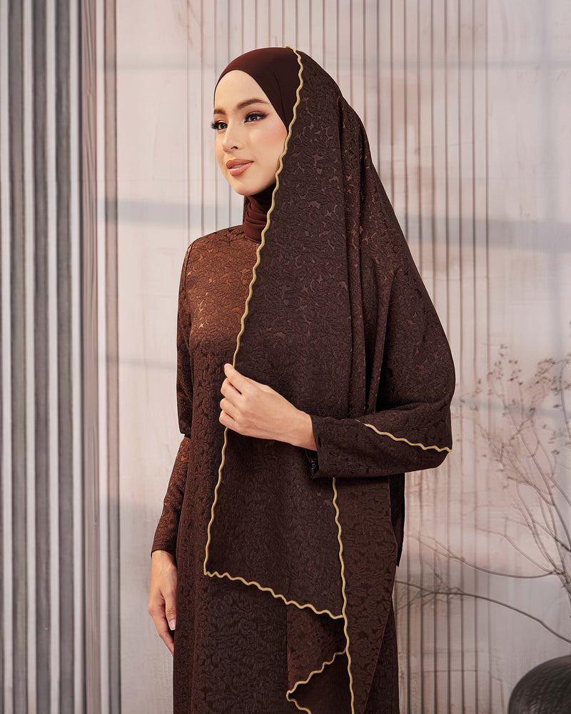 KURUNG ORKED (Moden) - Rich Brown | Soft Premium Brocade