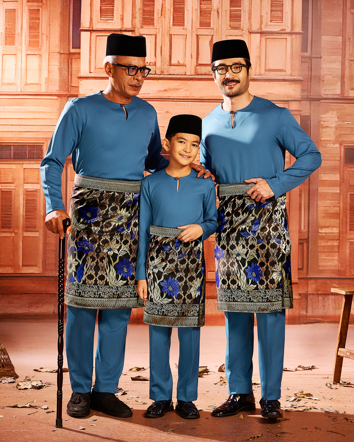 SAMPIN TUNJUNG (KIDS) - BLACK GOLD/BLUE (TJ04)