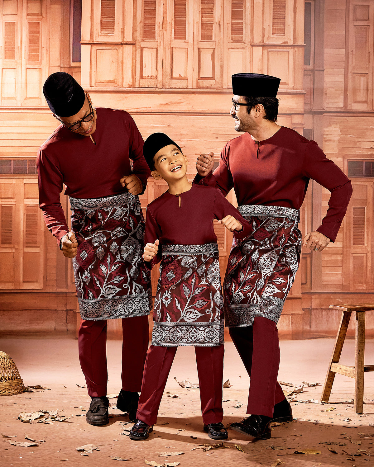 SAMPIN REKA SERASI (KIDS) - BLACK SILVER/MAROON (RS04)