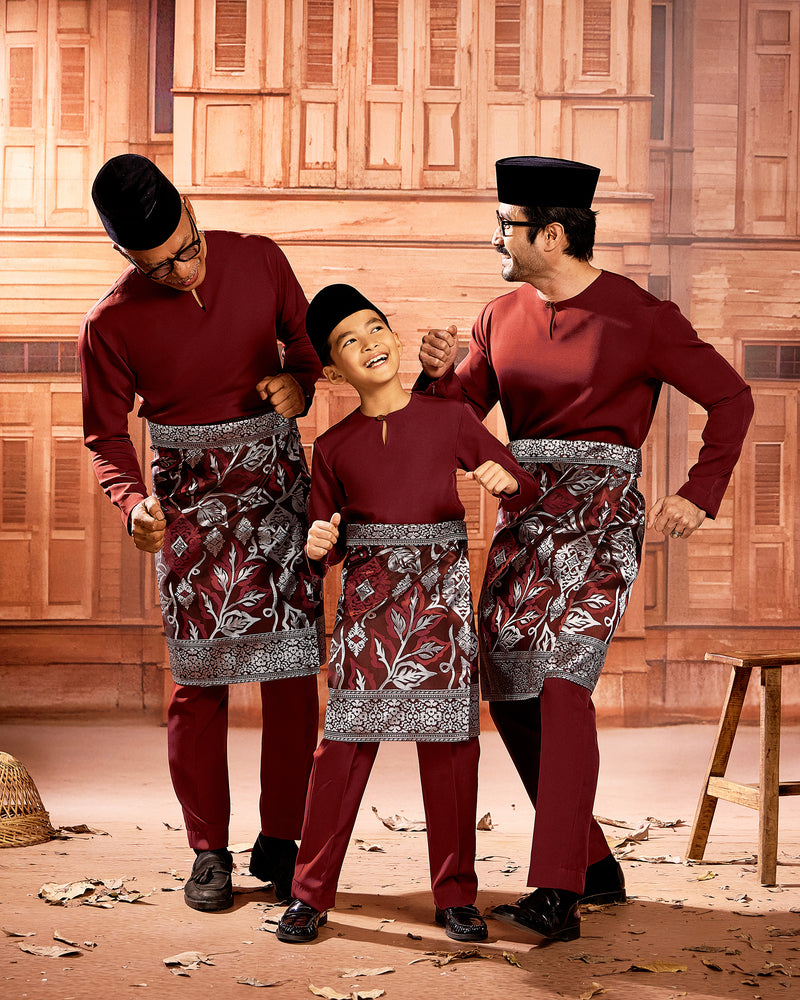 SAMPIN REKA SERASI (KIDS) - BLACK SILVER/MAROON (RS04)