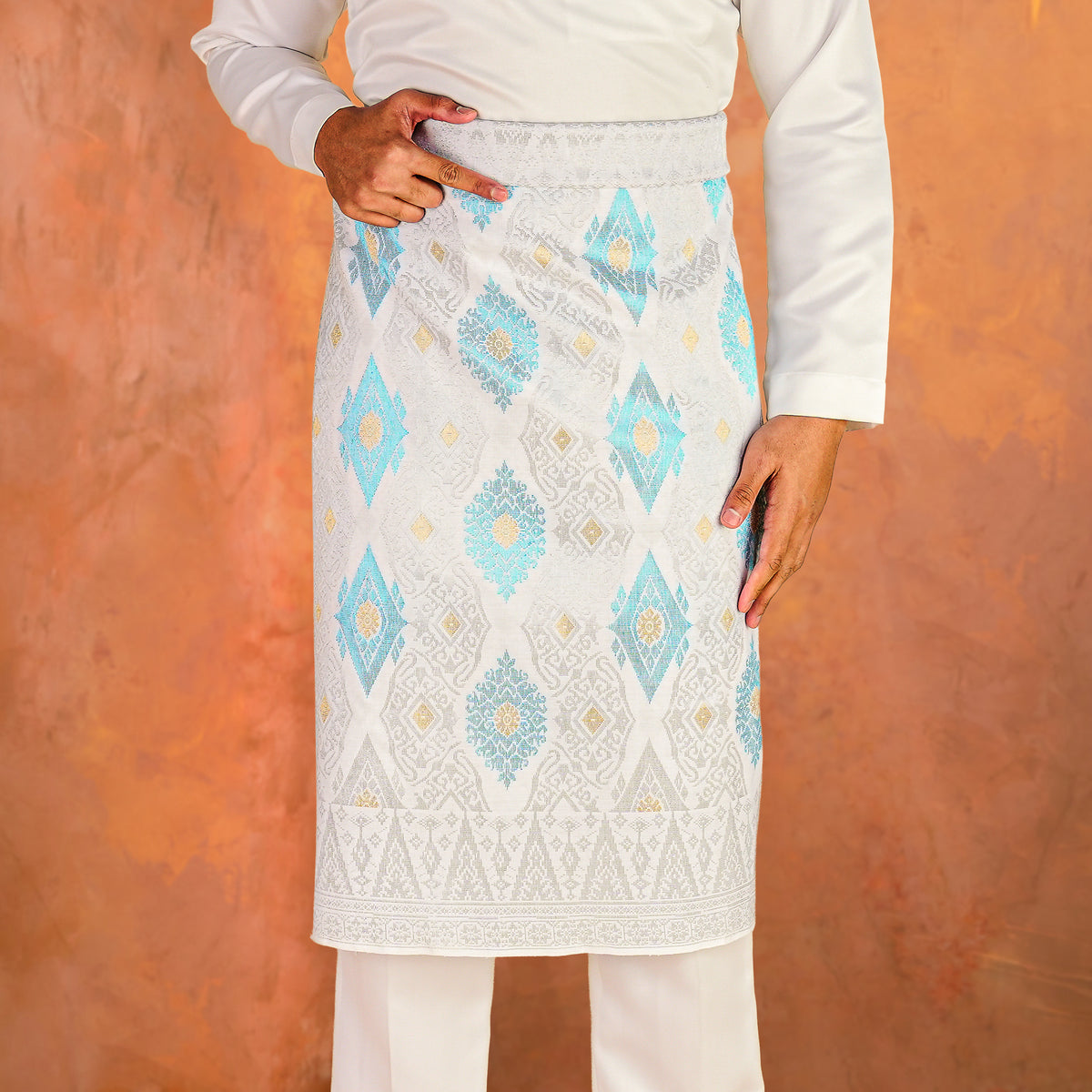 WHITE SILVER-BLUE | Premium Handmade
