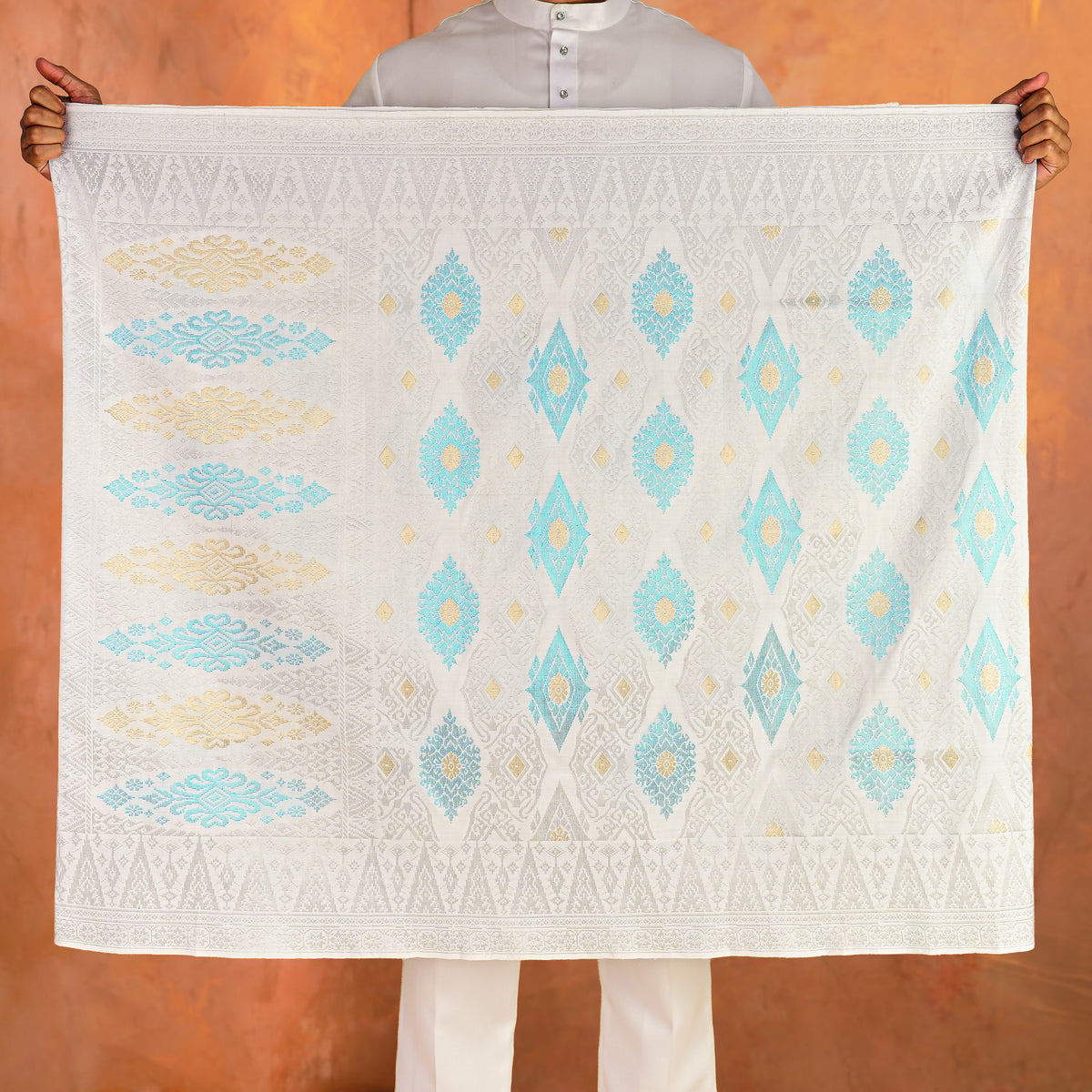WHITE SILVER-BLUE | Premium Handmade