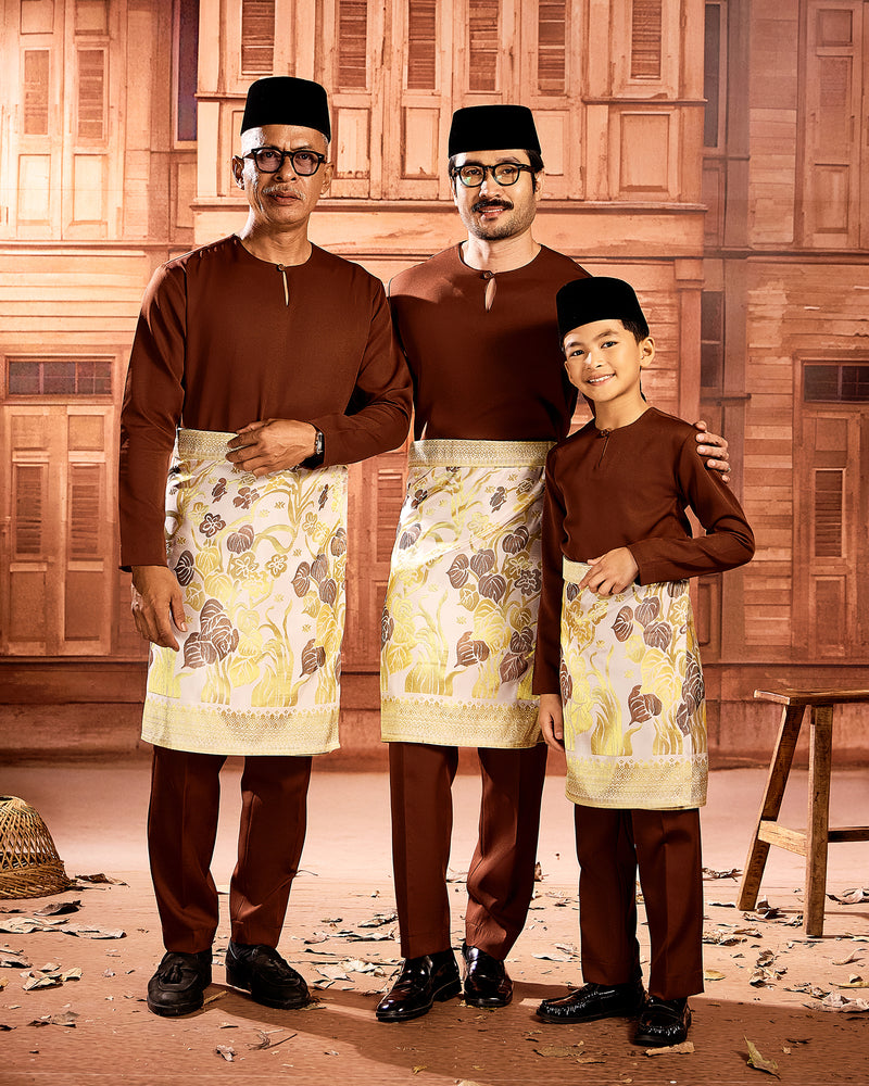 SAMPIN SIREH MAHKOTA (KIDS) - OFF WHITE BROWN/GOLD (SM07)