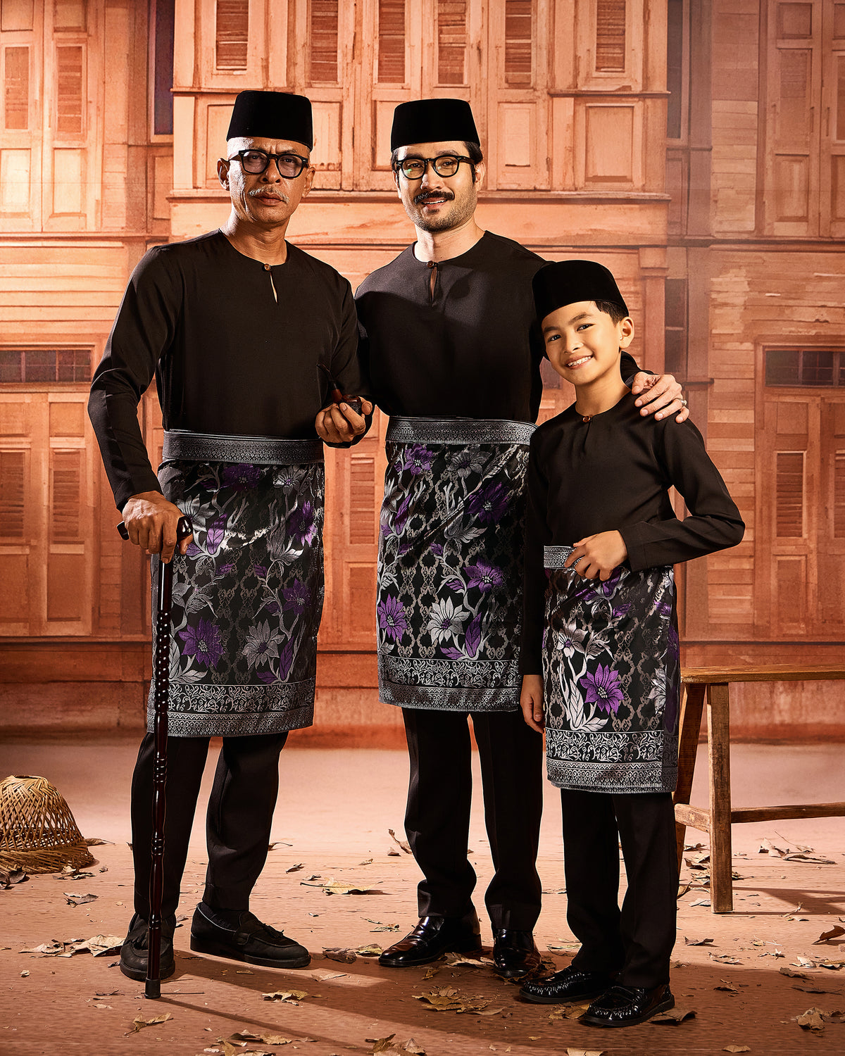 SAMPIN TUNJUNG (KIDS) - BLACK SILVER/PURPLE (TJ06)