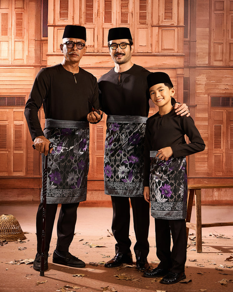 SAMPIN TUNJUNG (KIDS) - BLACK SILVER/PURPLE (TJ06)