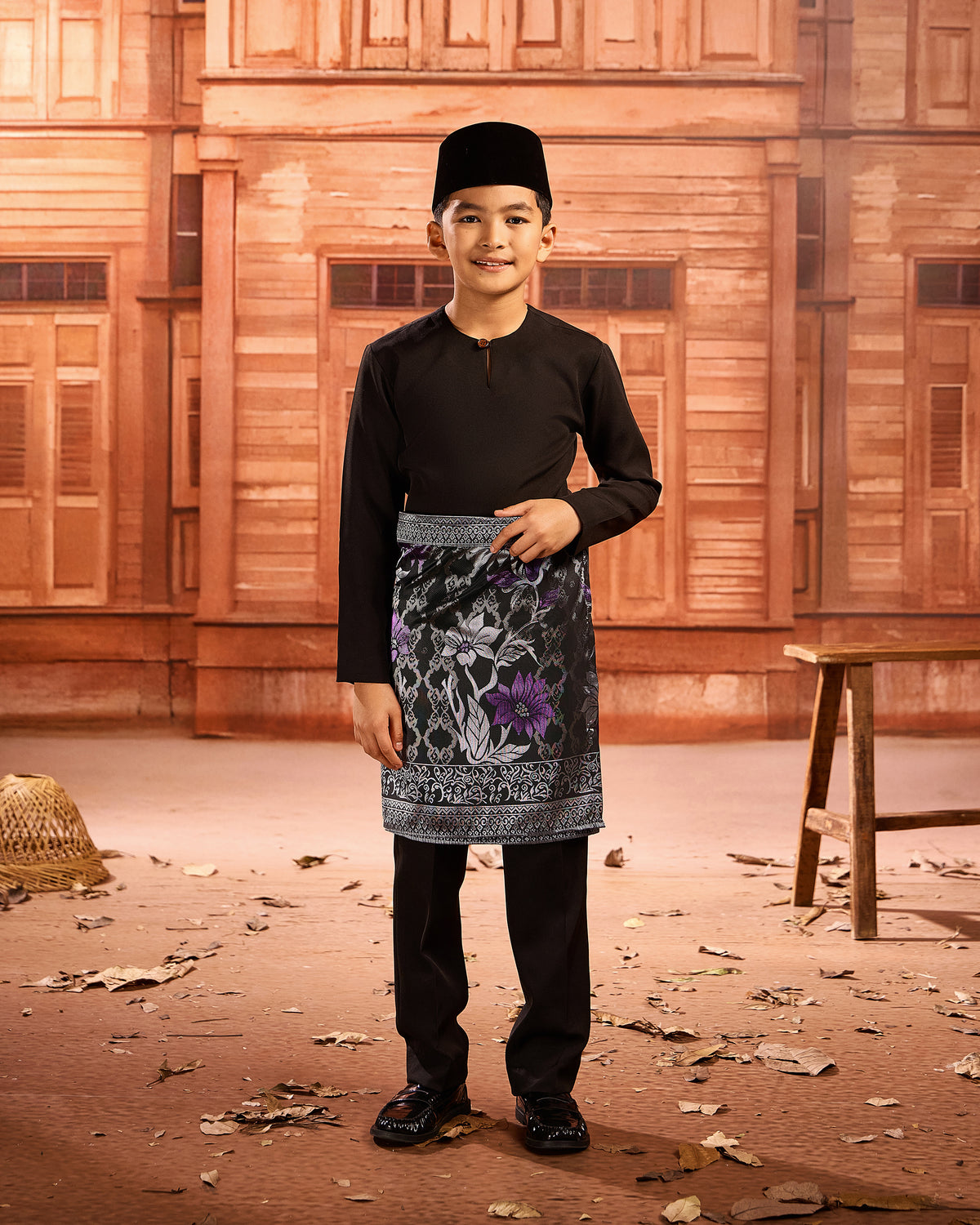 SAMPIN TUNJUNG (KIDS) - BLACK SILVER/PURPLE (TJ06)