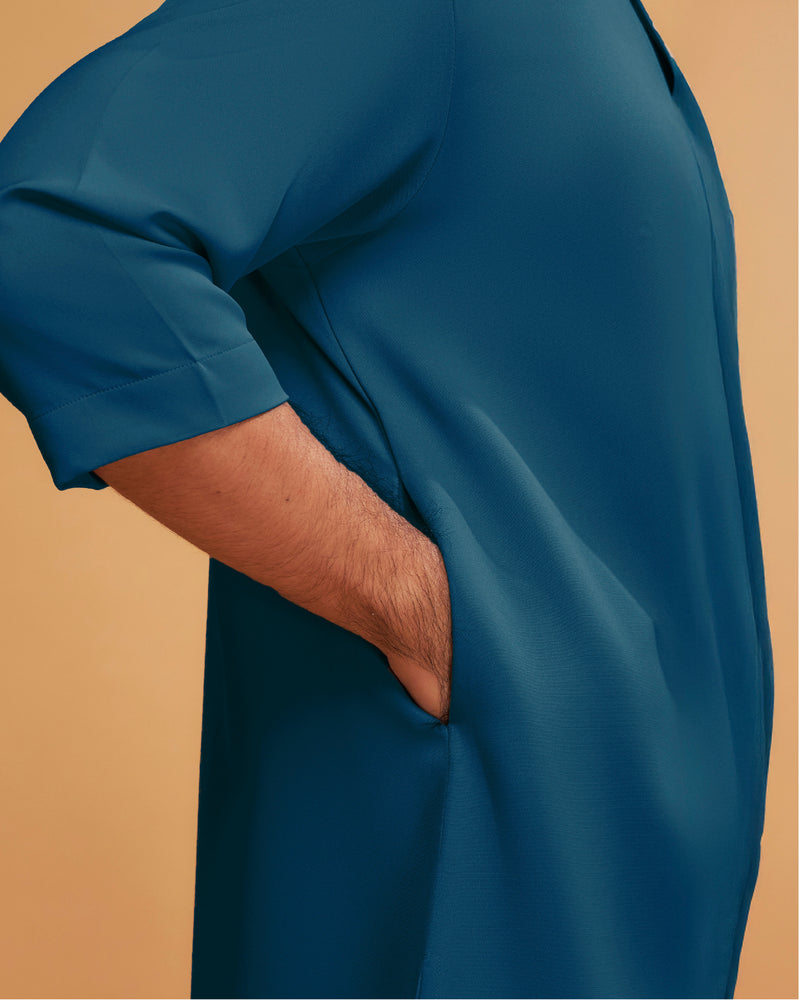 KURTA ARJUNA (Plain) - TEAL BLUE