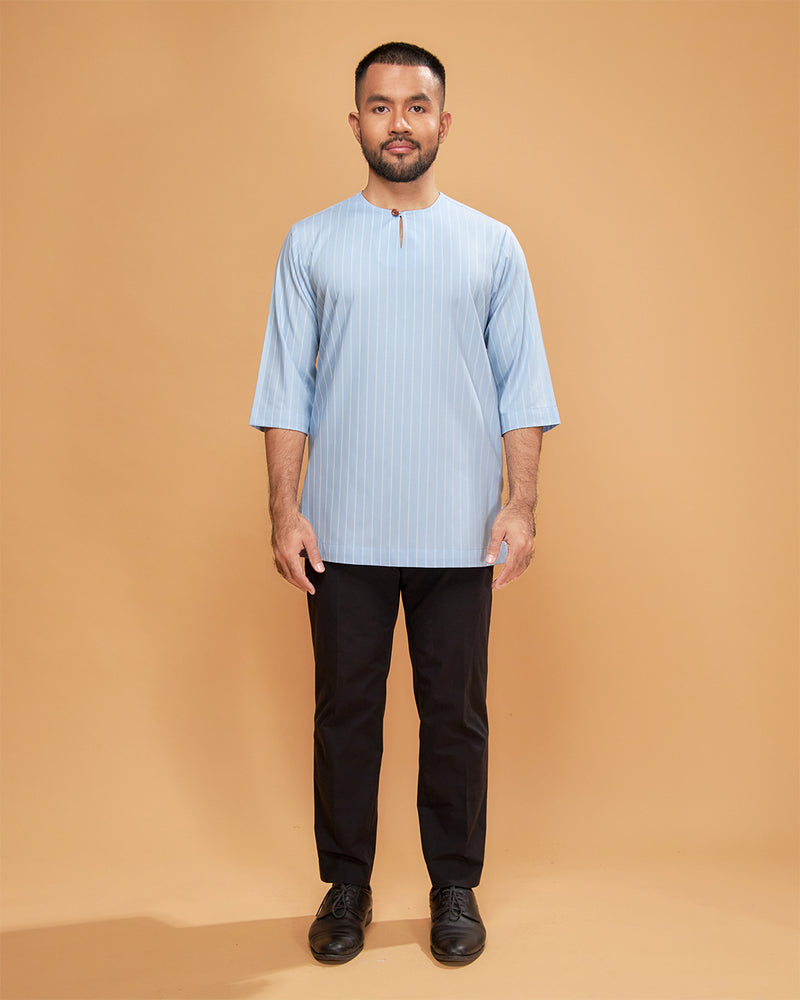 KURTA HADI (STRIPES) - BABY BLUE