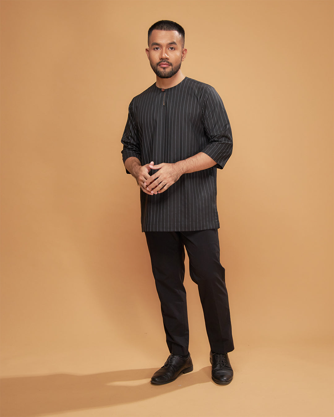 KURTA HADI (STRIPES) - BLACK
