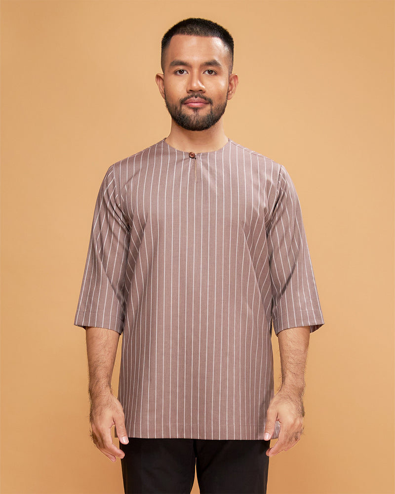 KURTA HADI (STRIPES) - BROWN