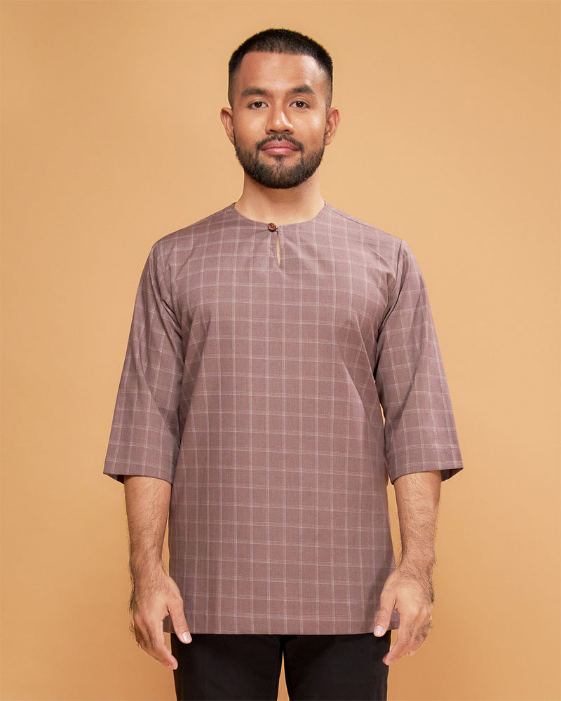 KURTA JEBAT (Checked) - BROWN