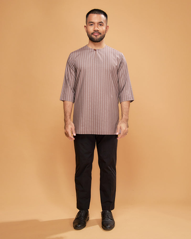 KURTA HADI (STRIPES) - BROWN