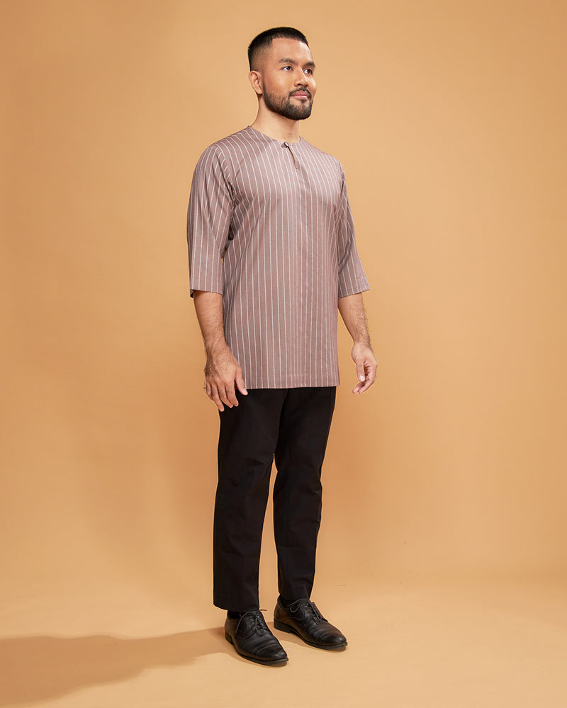 KURTA HADI (STRIPES) - BROWN