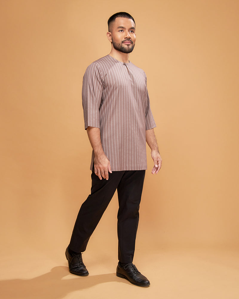 KURTA HADI (STRIPES) - BROWN