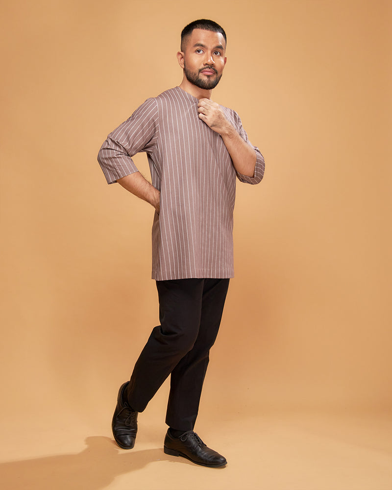 KURTA HADI (STRIPES) - BROWN