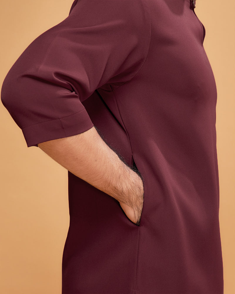 KURTA ARJUNA (Plain) - BURGUNDY