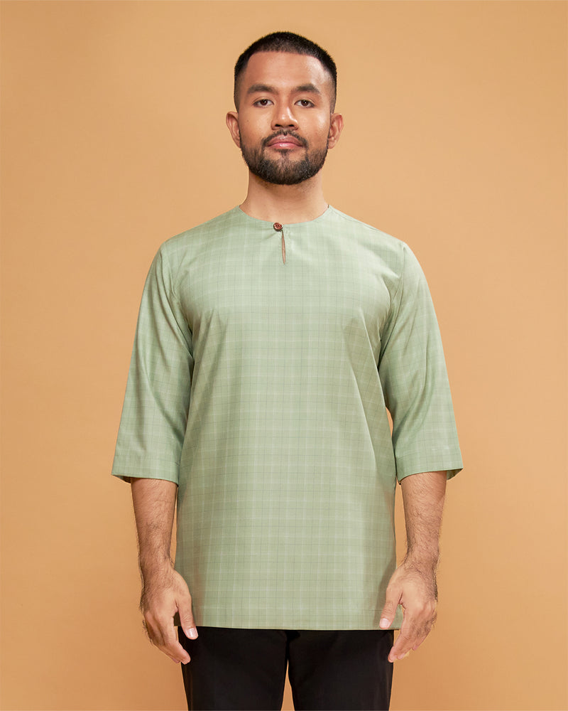 KURTA JEBAT (Checked) - DUSTY GREEN