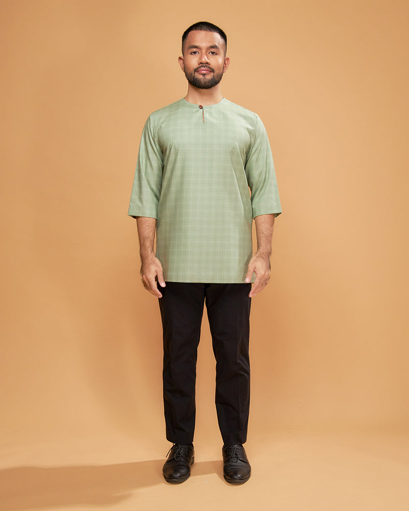 KURTA JEBAT (Checked) - DUSTY GREEN