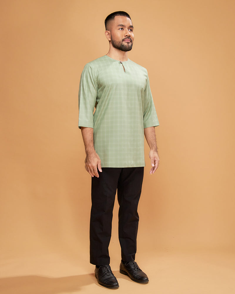 KURTA JEBAT (Checked) - DUSTY GREEN