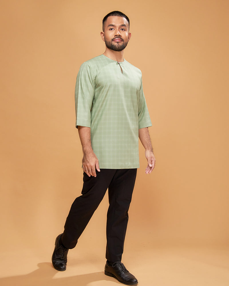 KURTA JEBAT (Checked) - DUSTY GREEN