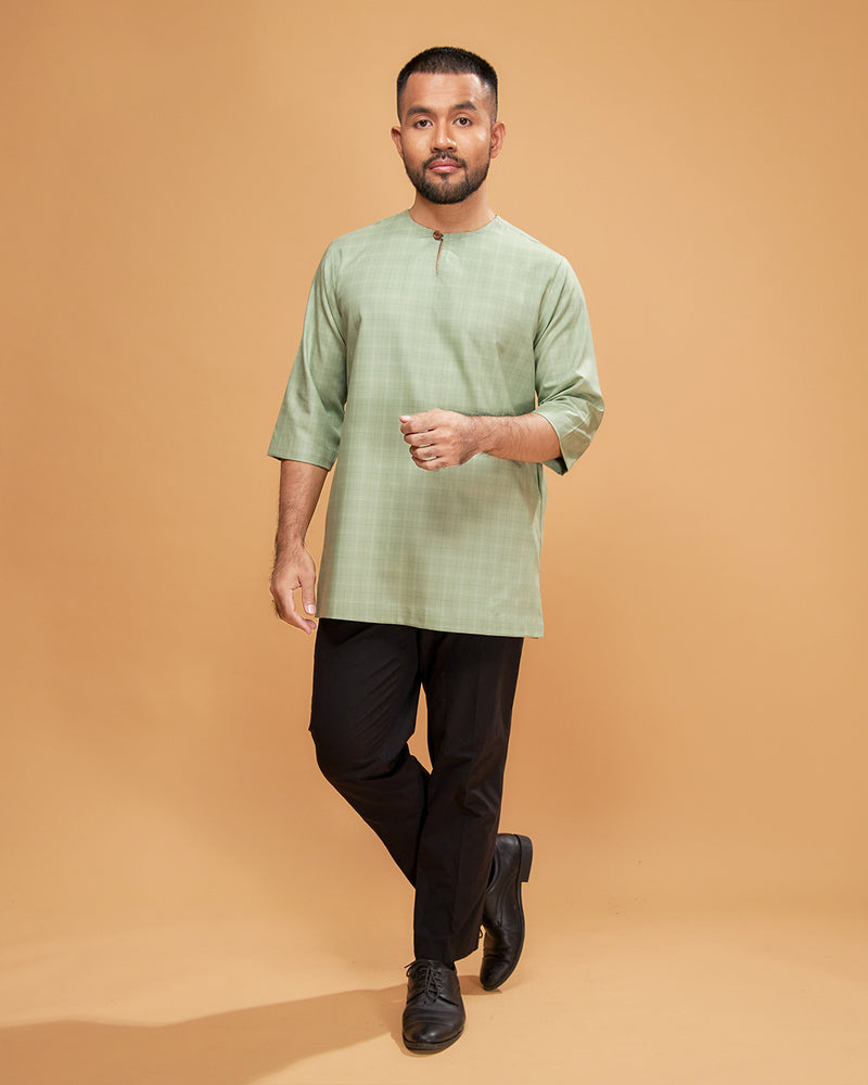 KURTA JEBAT (Checked) - DUSTY GREEN