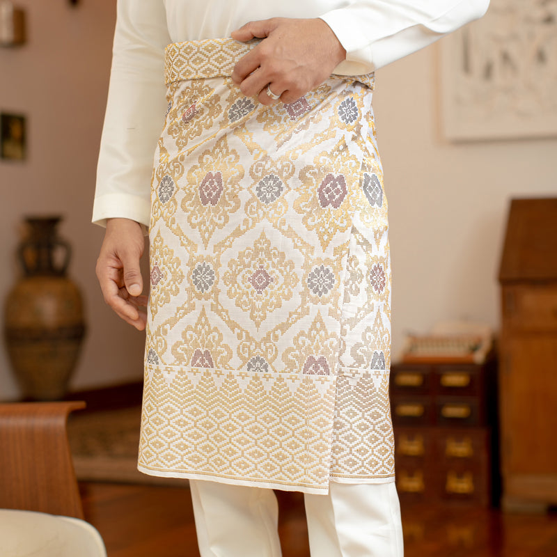 INSTANT MALEEQ HANDMADE DATO-WHITE GOLD/MIX