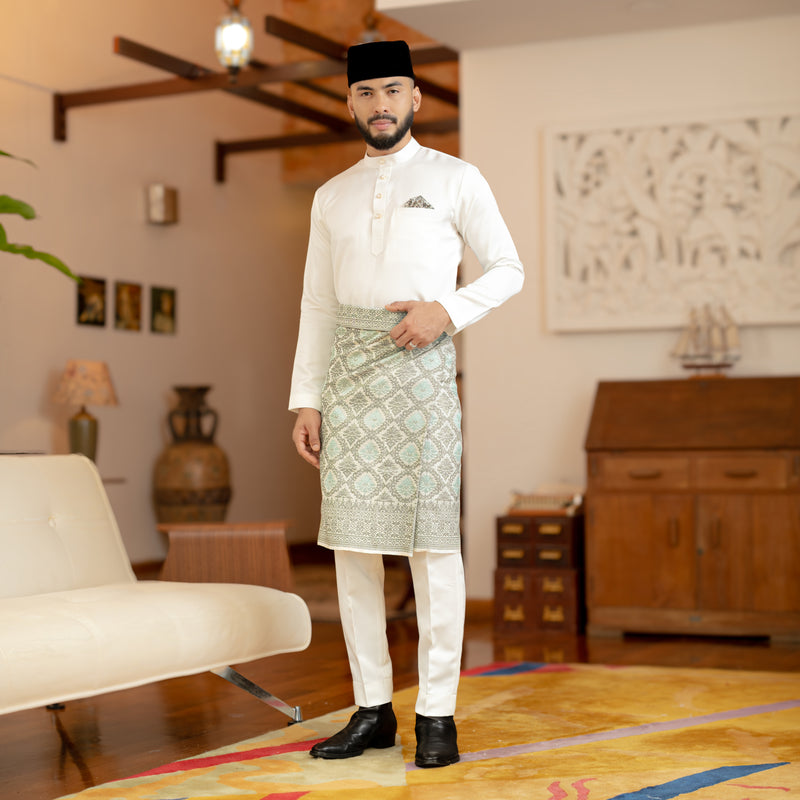 INSTANT MALEEQ HANDMADE DATO-WHITE/ARMY GREEN