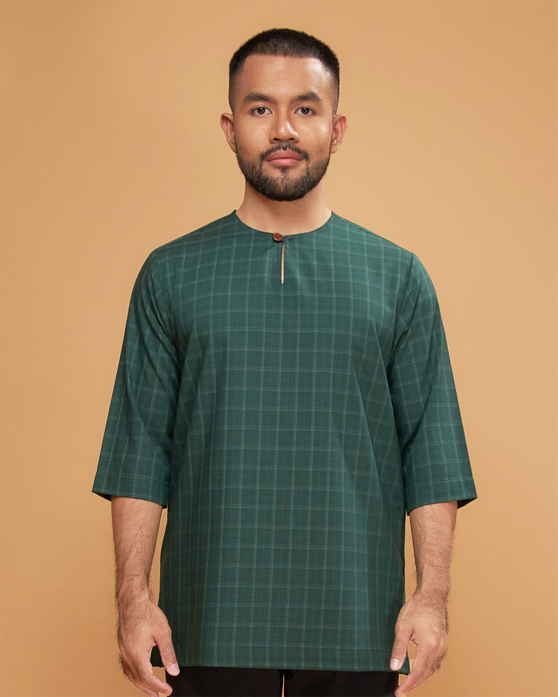 KURTA JEBAT (Checked) - EMERALD GREEN