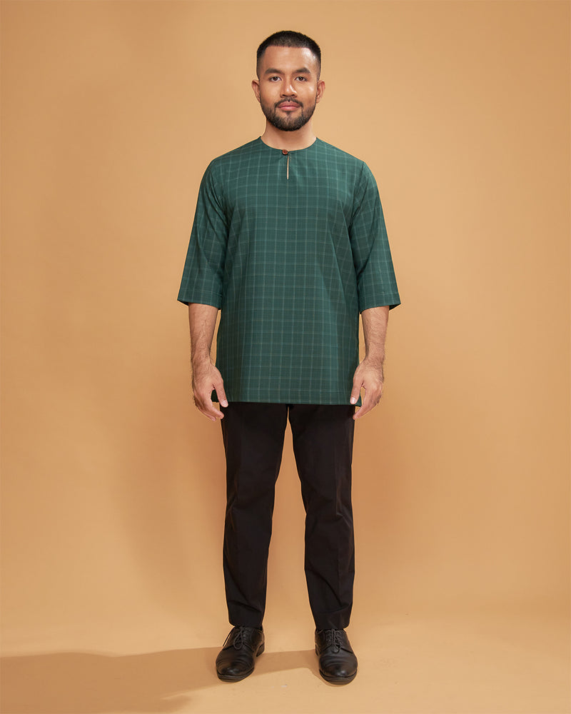 KURTA JEBAT (Checked) - EMERALD GREEN