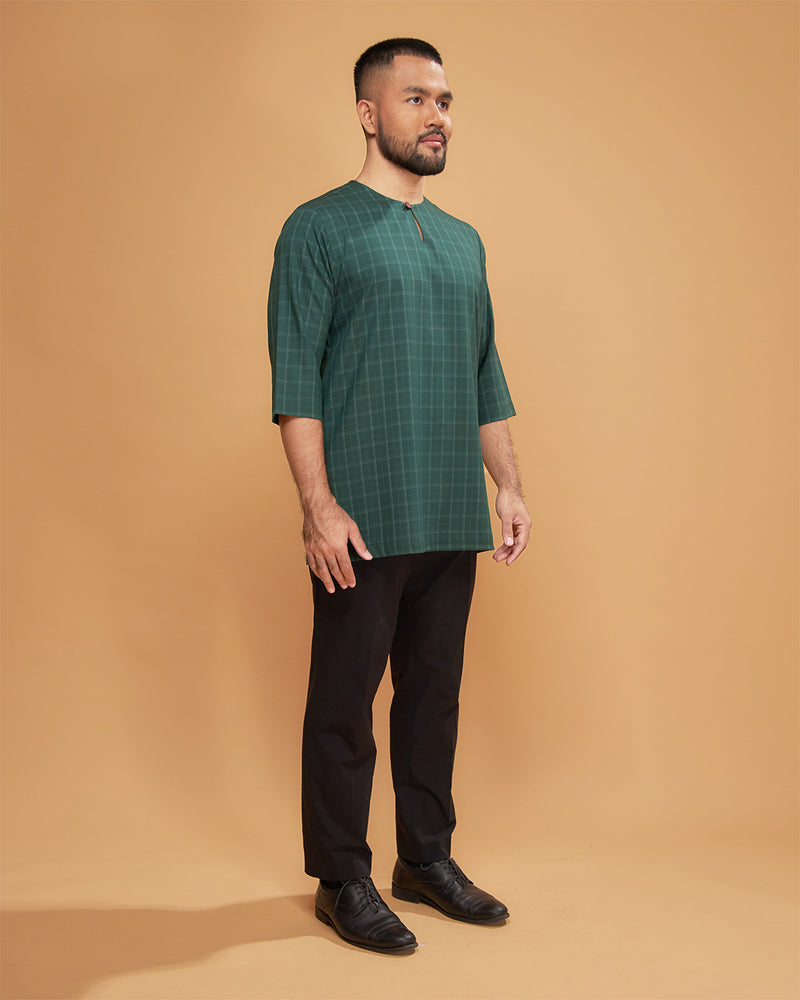 KURTA JEBAT (Checked) - EMERALD GREEN