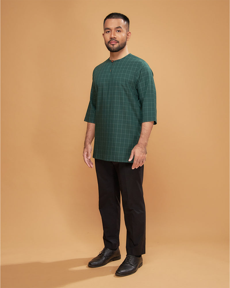 KURTA JEBAT (Checked) - EMERALD GREEN